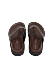 Leather Thong Chocolate Croc