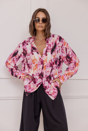 KRISTOS Shirt Pink Textured Print