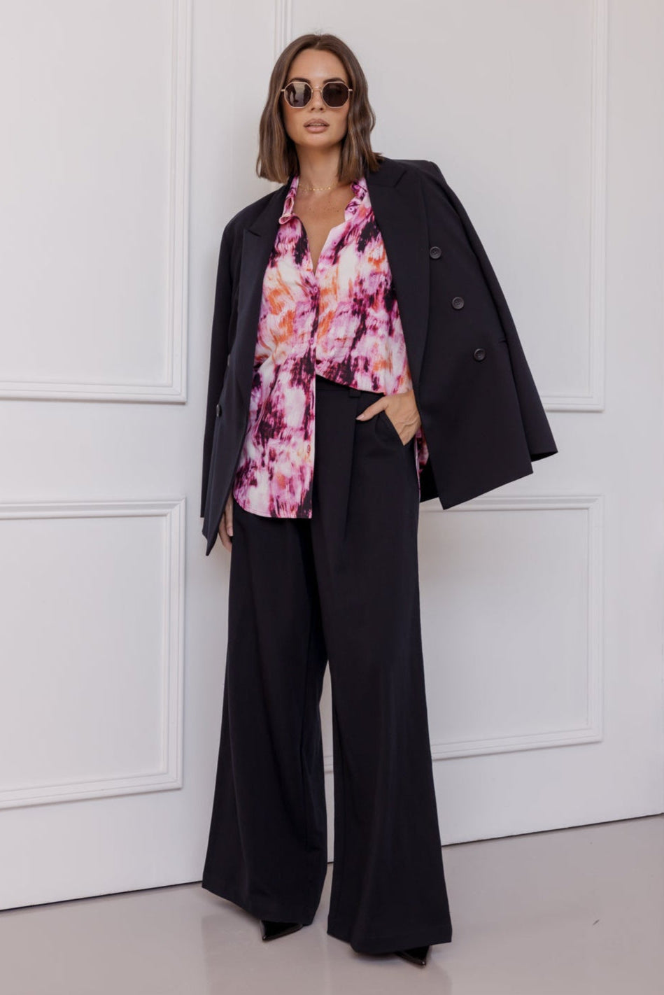KRISTOS Shirt Pink Textured Print