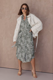 BANTAS Dress Emerald Textured Print