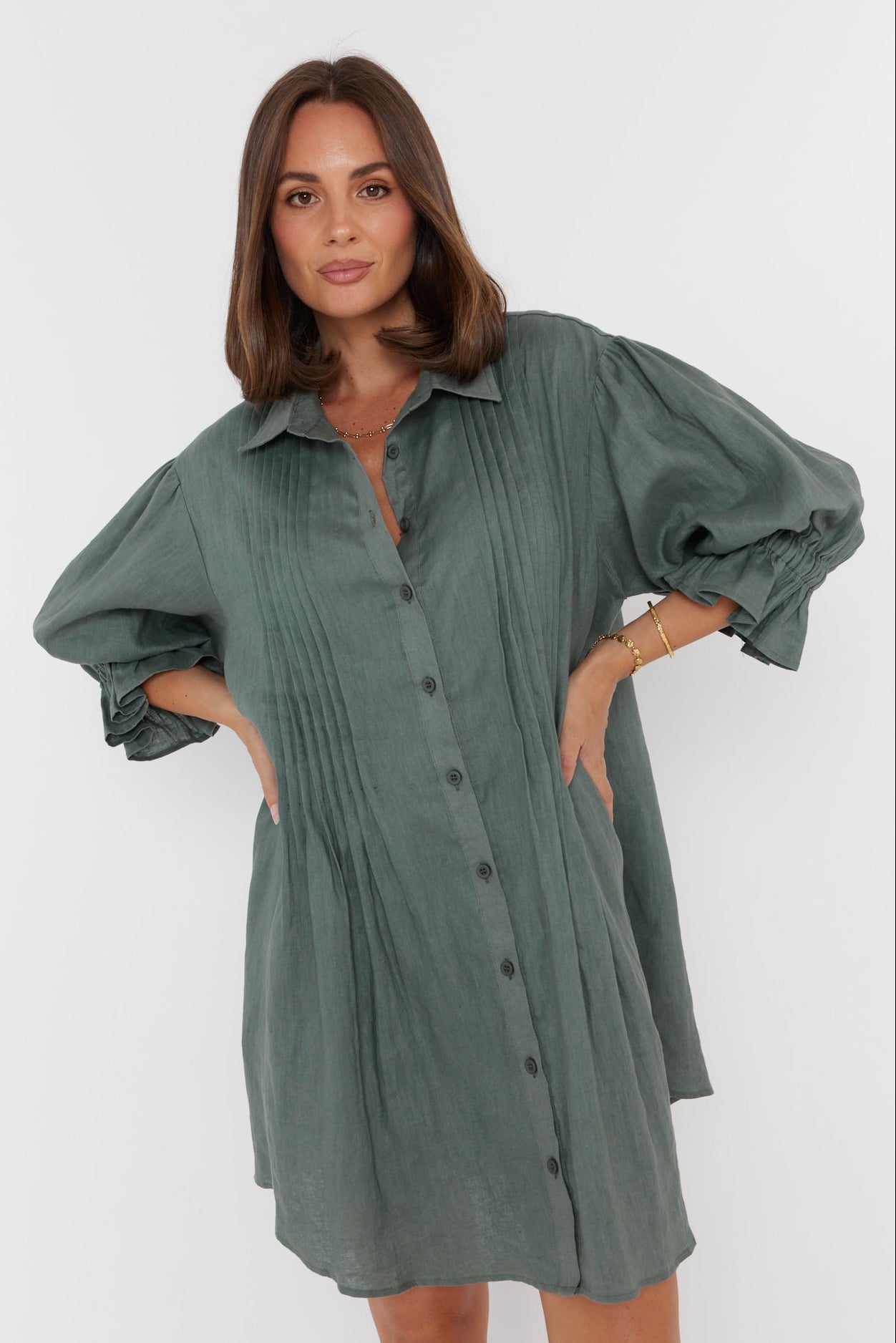 BERKEN Dress Dusty Green