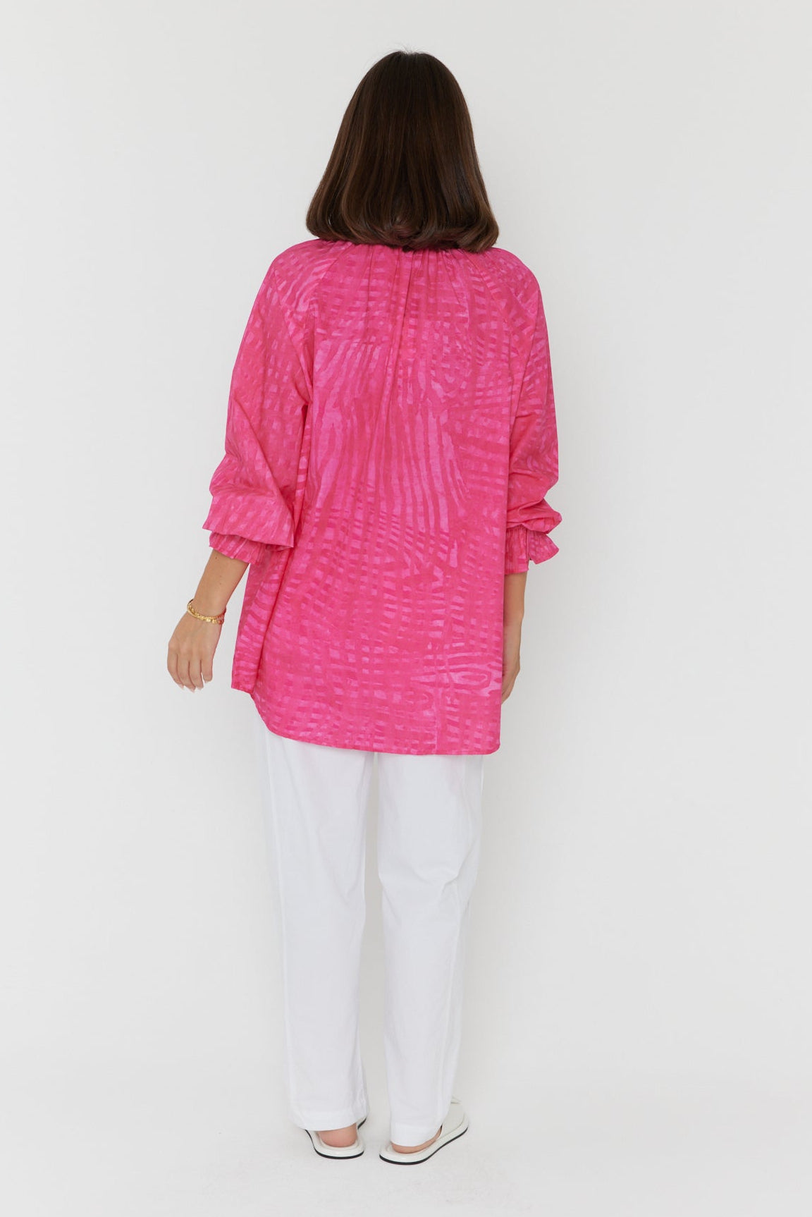 MEEKA Blouse Hot Pink Brush Stoke