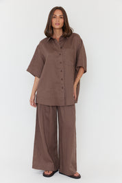 ROGUE Shirt Linen Chocolate