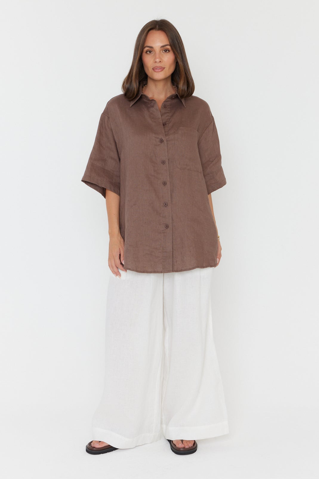 ROGUE Shirt Linen Chocolate