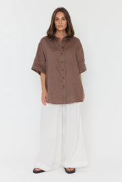 ROGUE Shirt Linen Chocolate