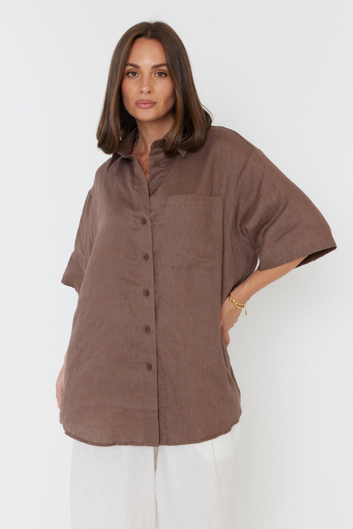 ROGUE Shirt Linen Chocolate