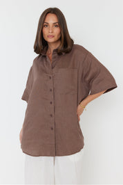 ROGUE Shirt Linen Chocolate