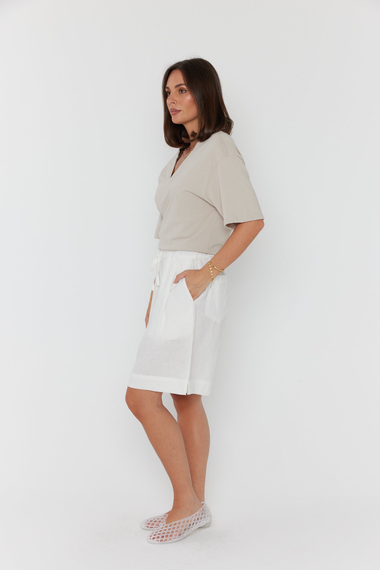 JUNY Shorts White