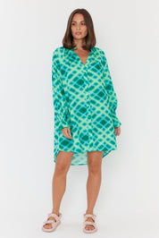 OLLIE Dress Emerald Crosshatch