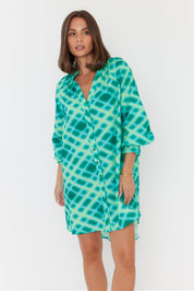 OLLIE Dress Emerald Crosshatch