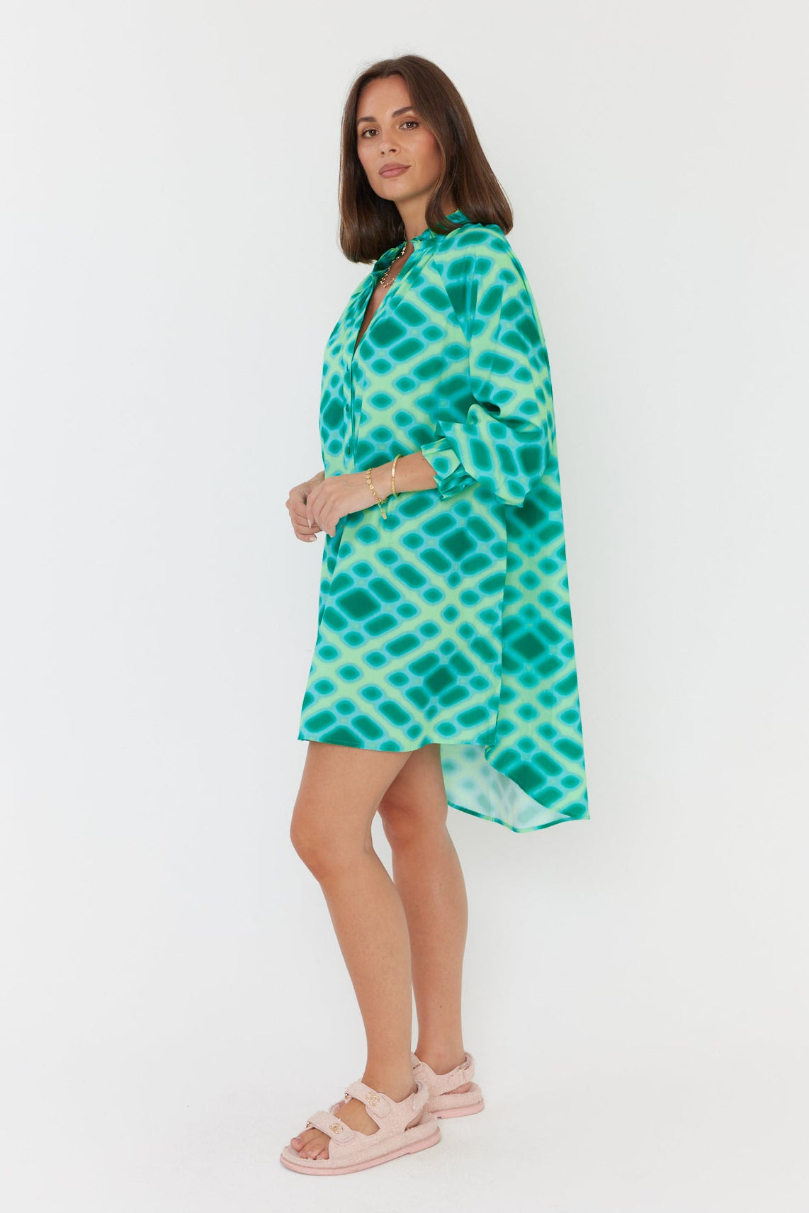 OLLIE Dress Emerald Crosshatch