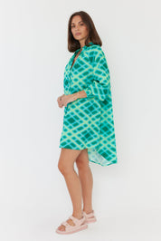OLLIE Dress Emerald Crosshatch