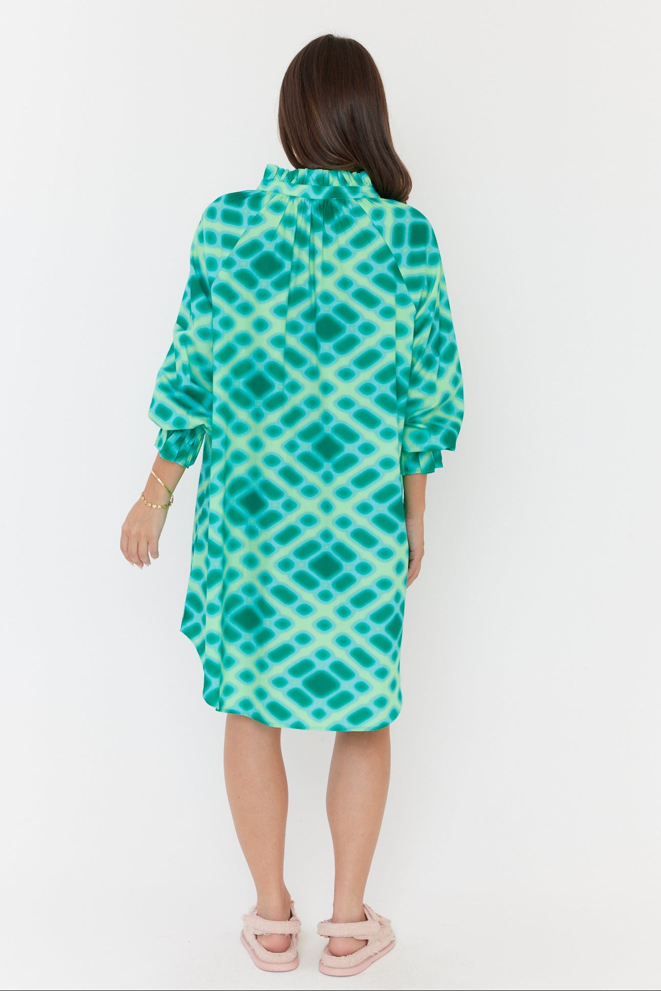 OLLIE Dress Emerald Crosshatch
