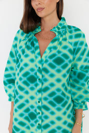 OLLIE Dress Emerald Crosshatch