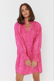 OLLIE Dress Hot Pink Brush Stoke