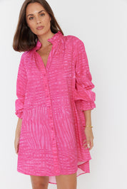 OLLIE Dress Hot Pink Brush Stoke