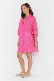 OLLIE Dress Hot Pink Brush Stoke
