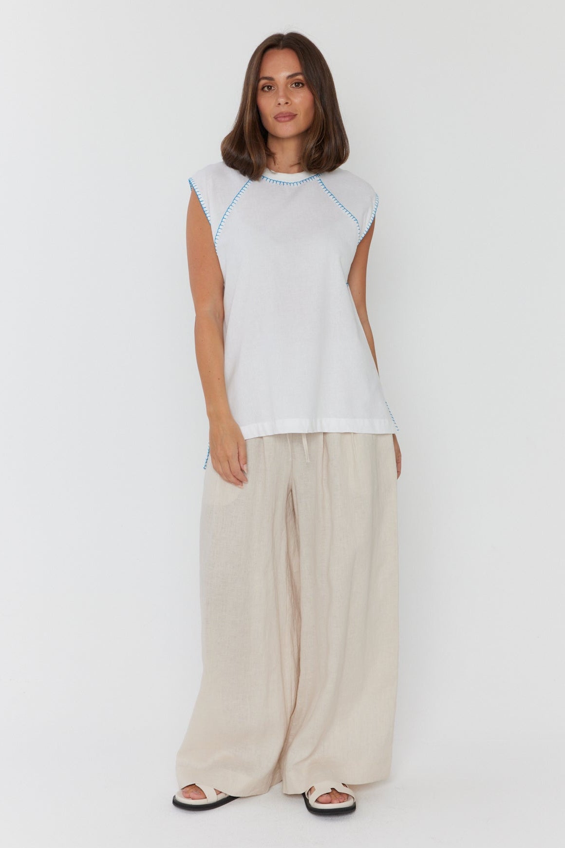 HUDSON Tank White/Electric Blue