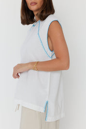 HUDSON Tank White/Electric Blue