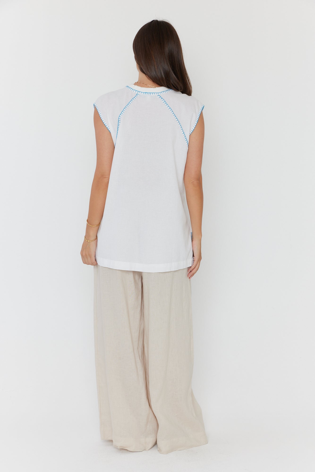 HUDSON Tank White/Electric Blue