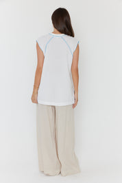 HUDSON Tank White/Electric Blue