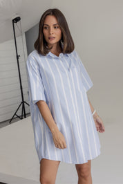 APEX Dress Chambray Blue Stripe