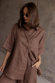 ROGUE Shirt Linen Chocolate