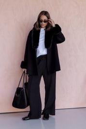 CARLO Faux Coat Black