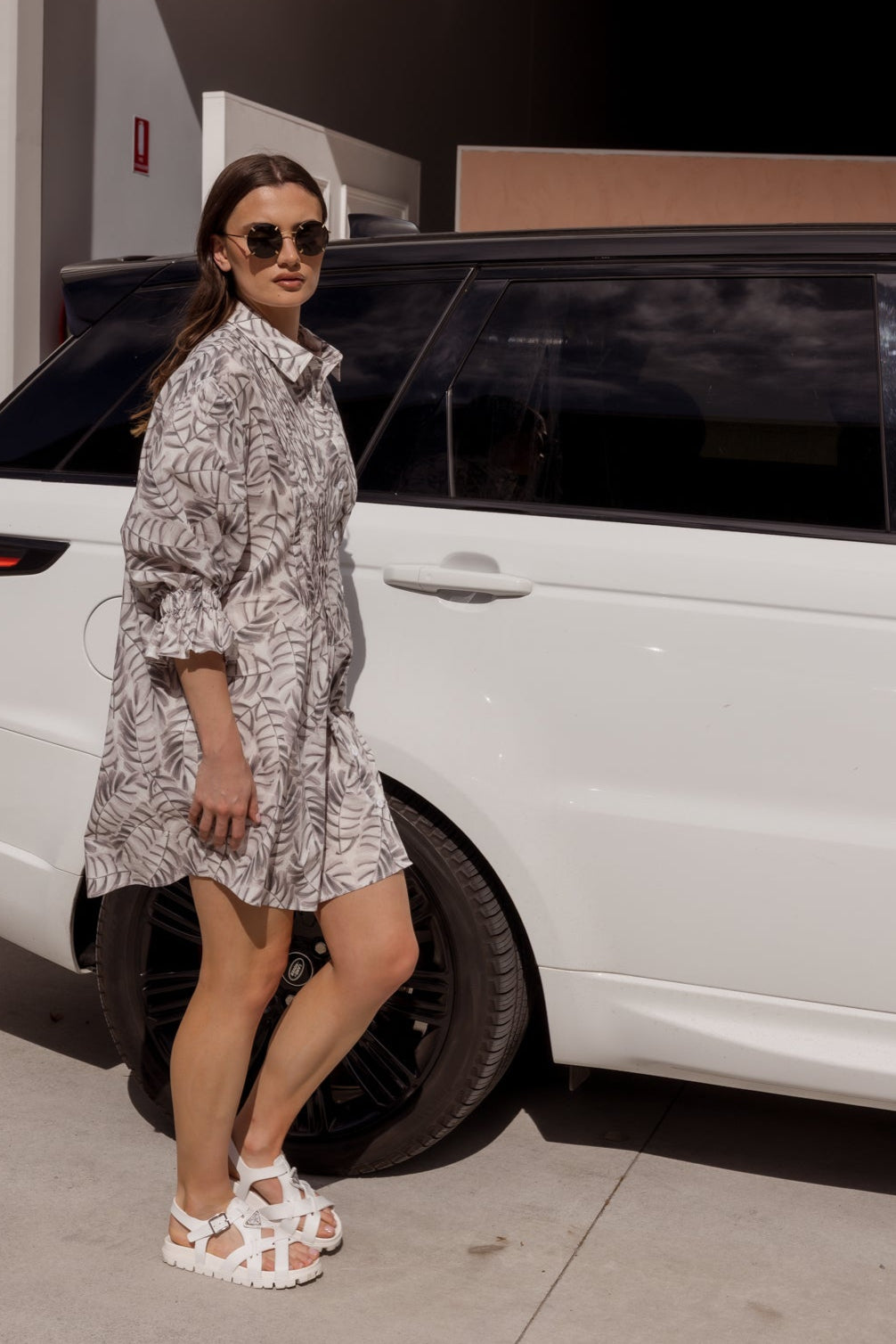 BERKEN Dress Coco Leaf Print