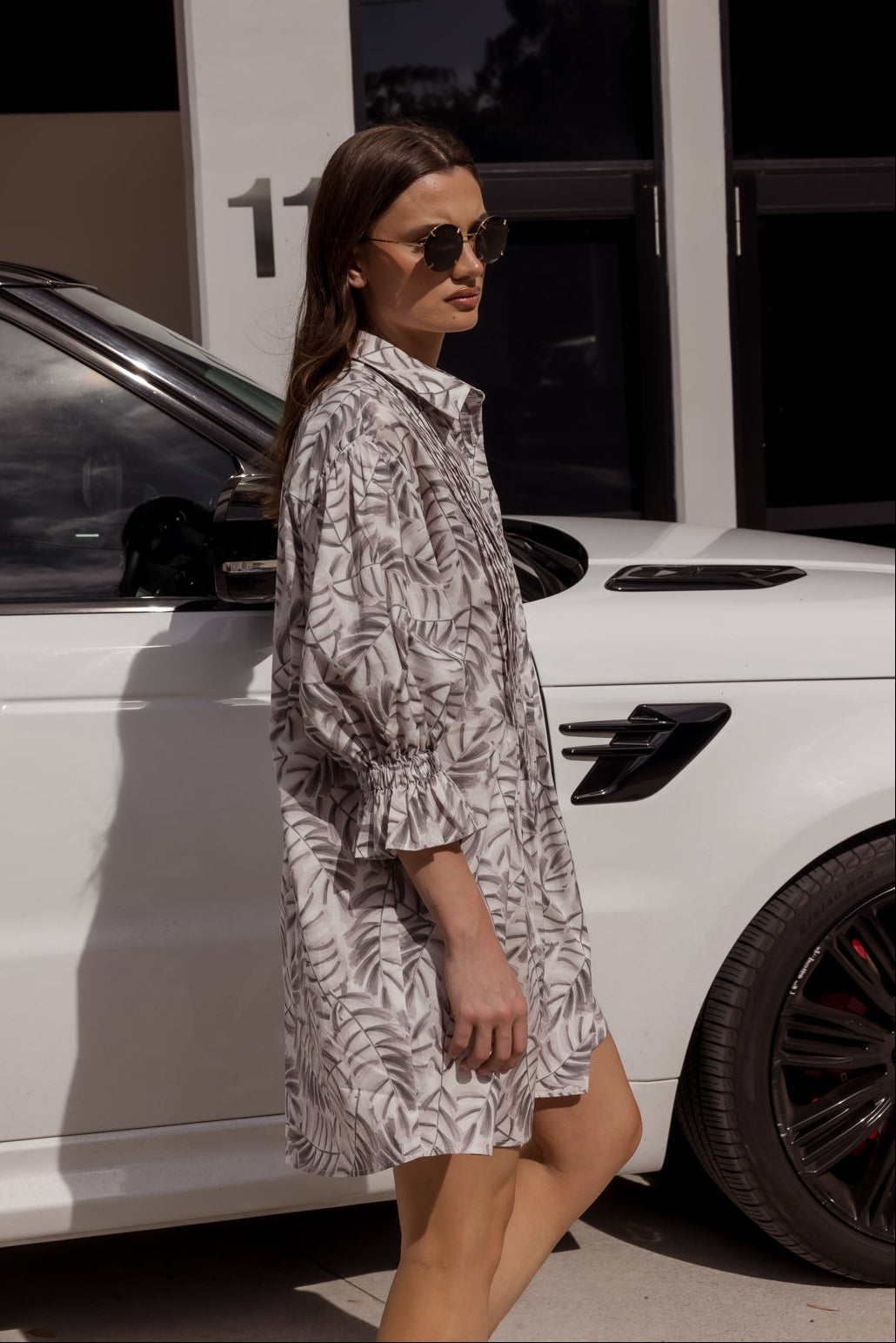 BERKEN Dress Coco Leaf Print