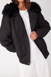 LENNOX Faux Jacket Black