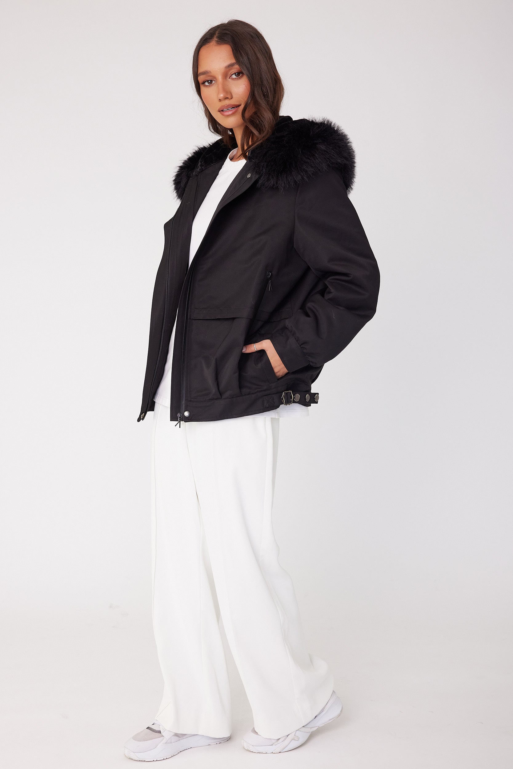 LENNOX Faux Jacket Black