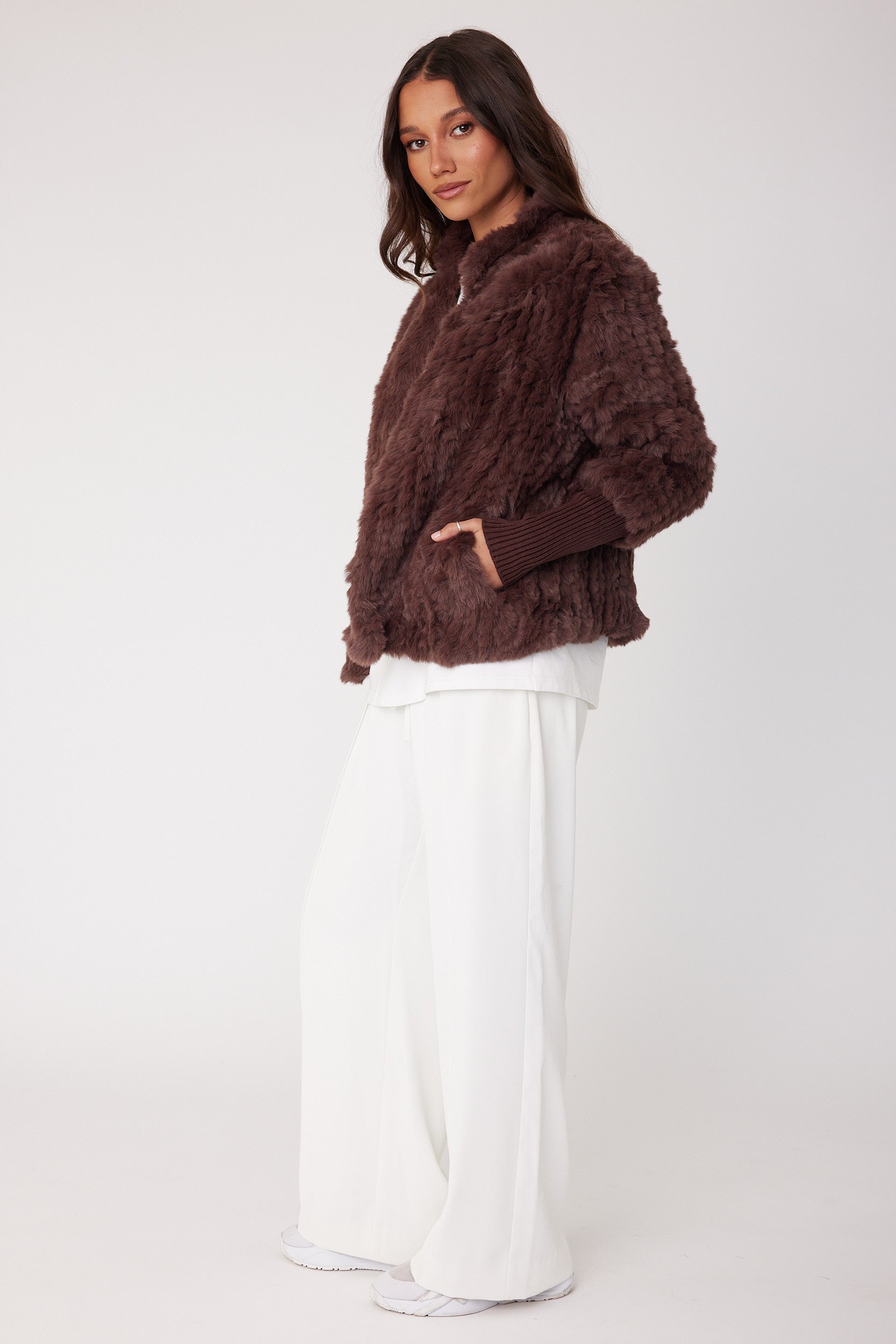 TETTO Faux Jacket Chocolate