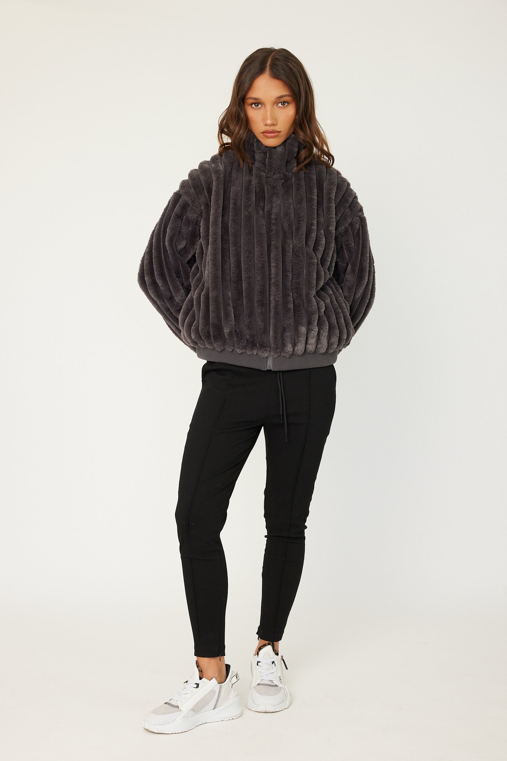 CHILLI Faux Jacket Dark Grey
