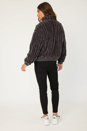 CHILLI Faux Jacket Dark Grey