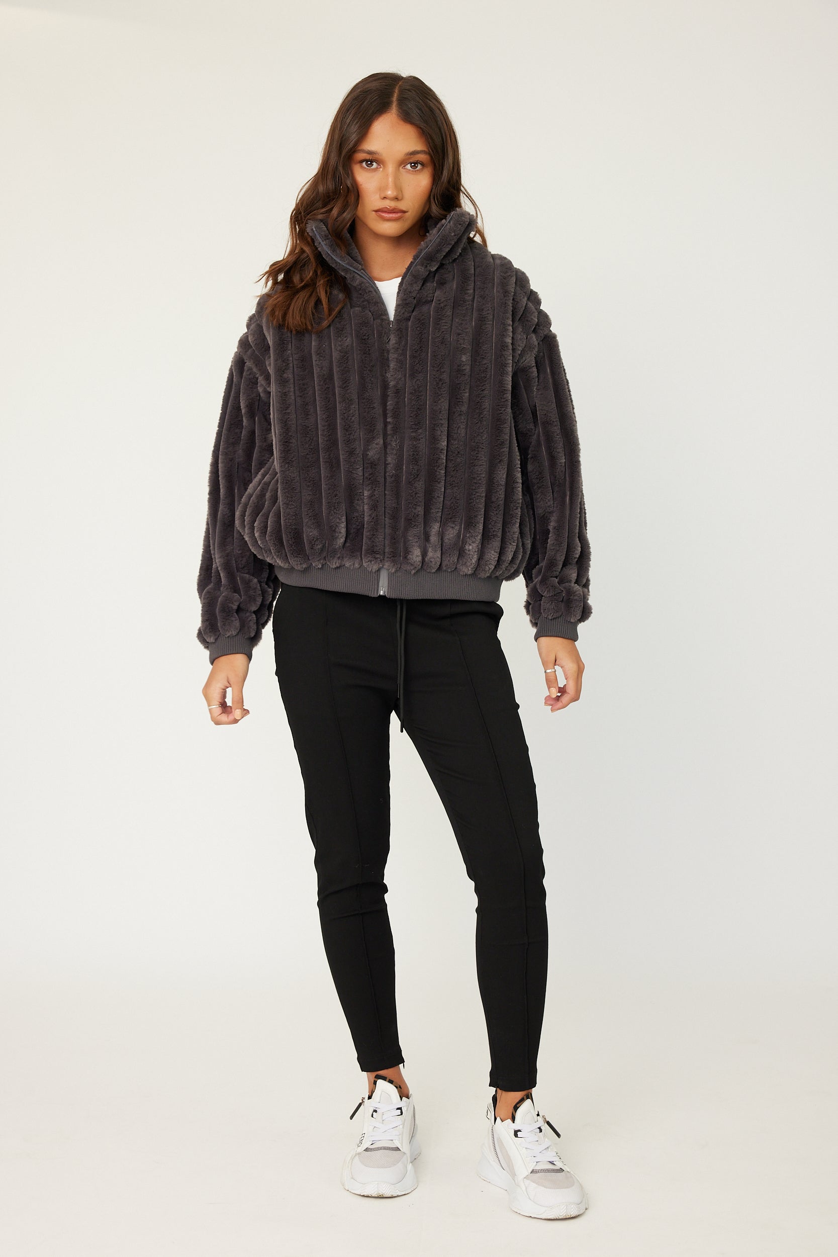 CHILLI Faux Jacket Dark Grey
