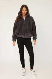 CHILLI Faux Jacket Dark Grey