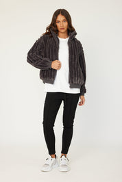 CHILLI Faux Jacket Dark Grey