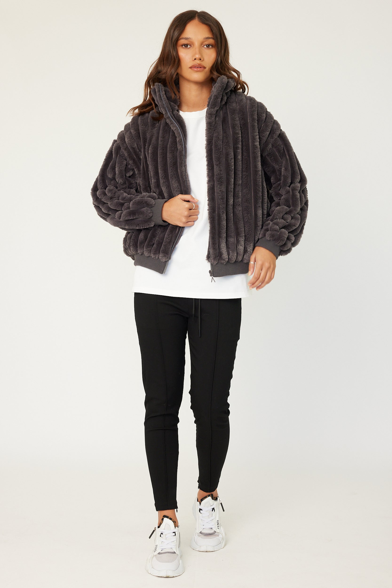 CHILLI Faux Jacket Dark Grey