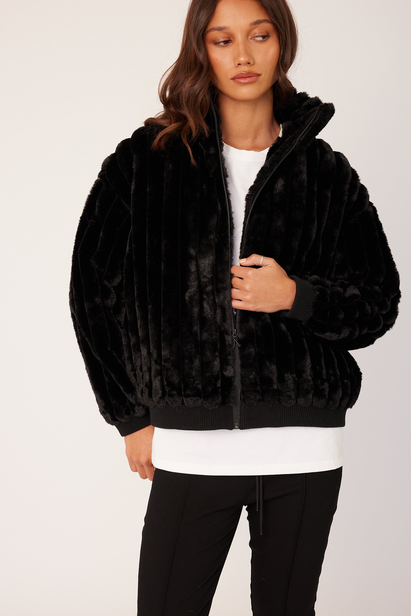 CHILLI Faux Jacket Black