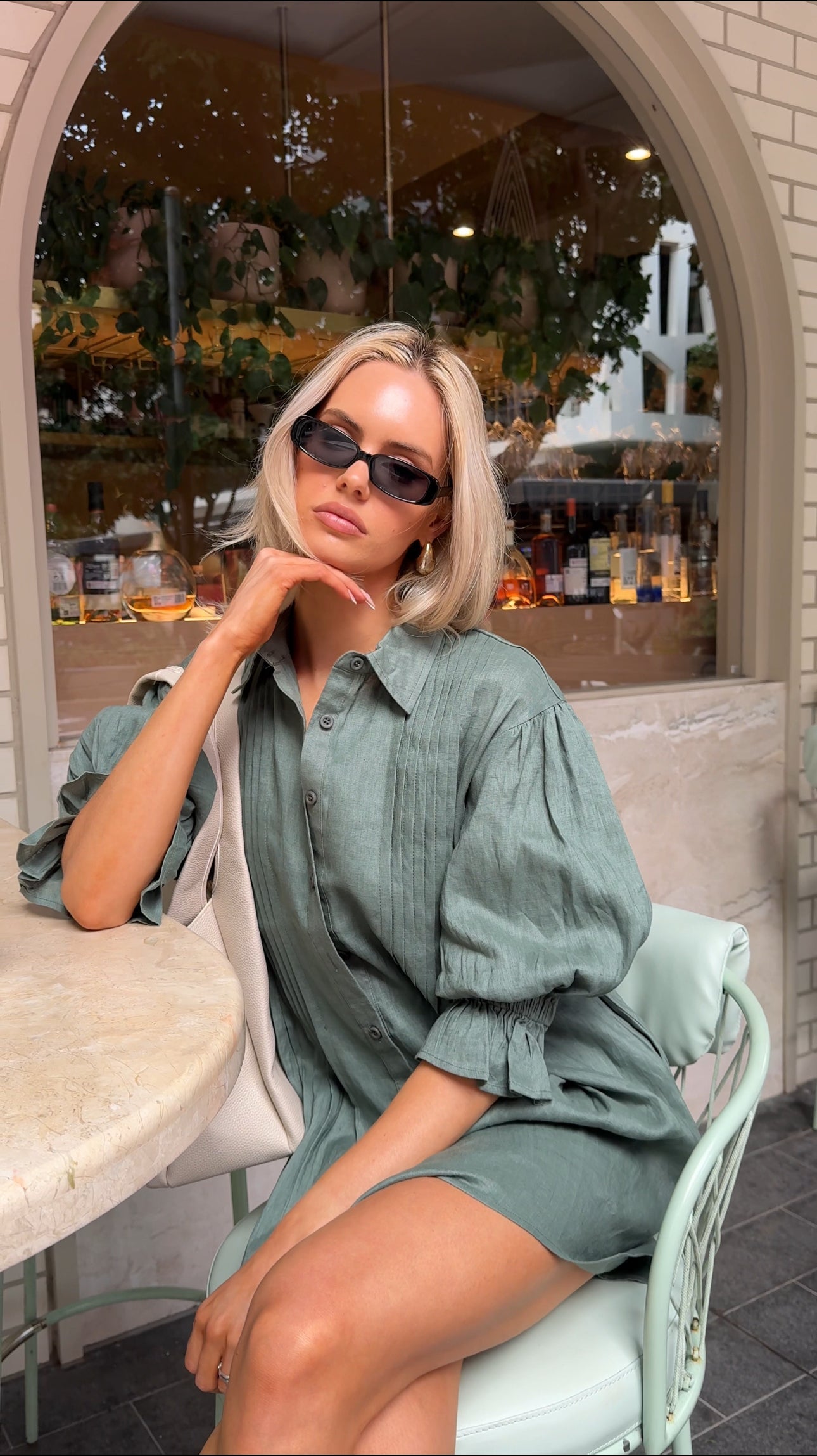 BERKEN Dress Dusty Green