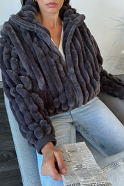 CHILLI Faux Jacket Dark Grey