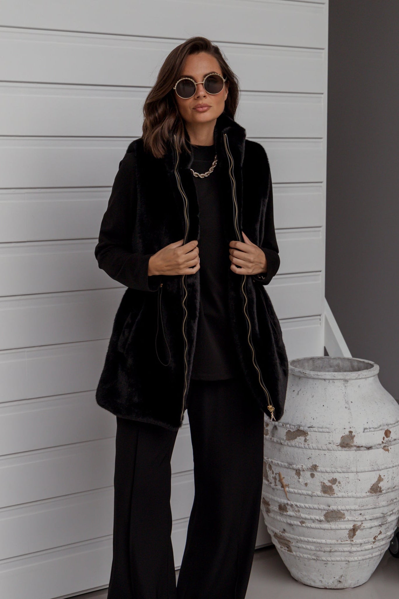 DUKE Faux Vest Black