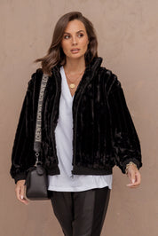 CHILLI Faux Jacket Black