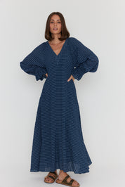 MADERO Dress Chequer Navy