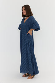 MADERO Dress Chequer Navy