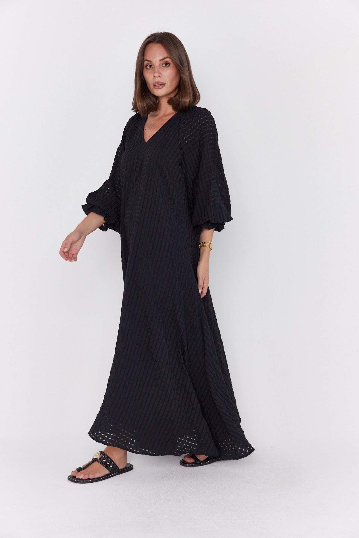 MADERO Dress Chequer Black