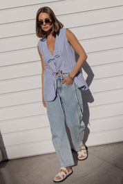 VULTAR Vest Blue Stripe