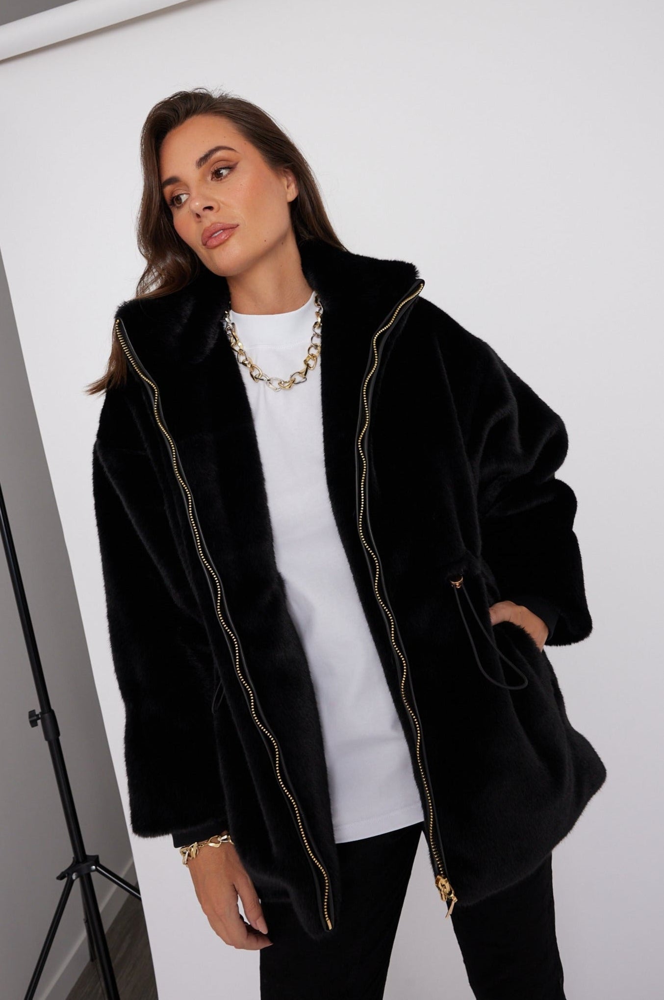 RAFFERTY Faux Jacket Black