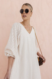 MADERO Dress Chequer Beige